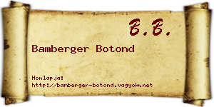 Bamberger Botond névjegykártya